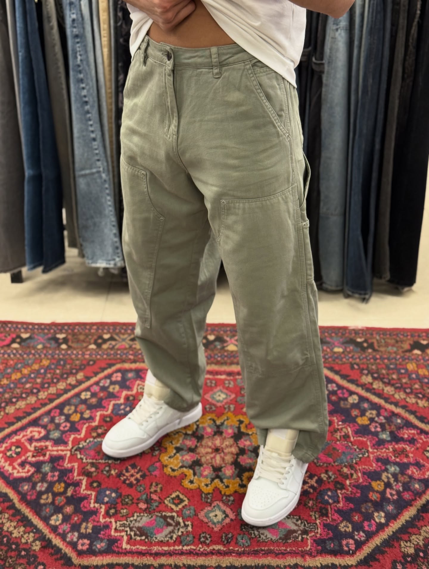 شلوار کارپنتر زارا اورجینال — شلوار جین — یوفو استایل — رنگ مشکی — تصویر 3