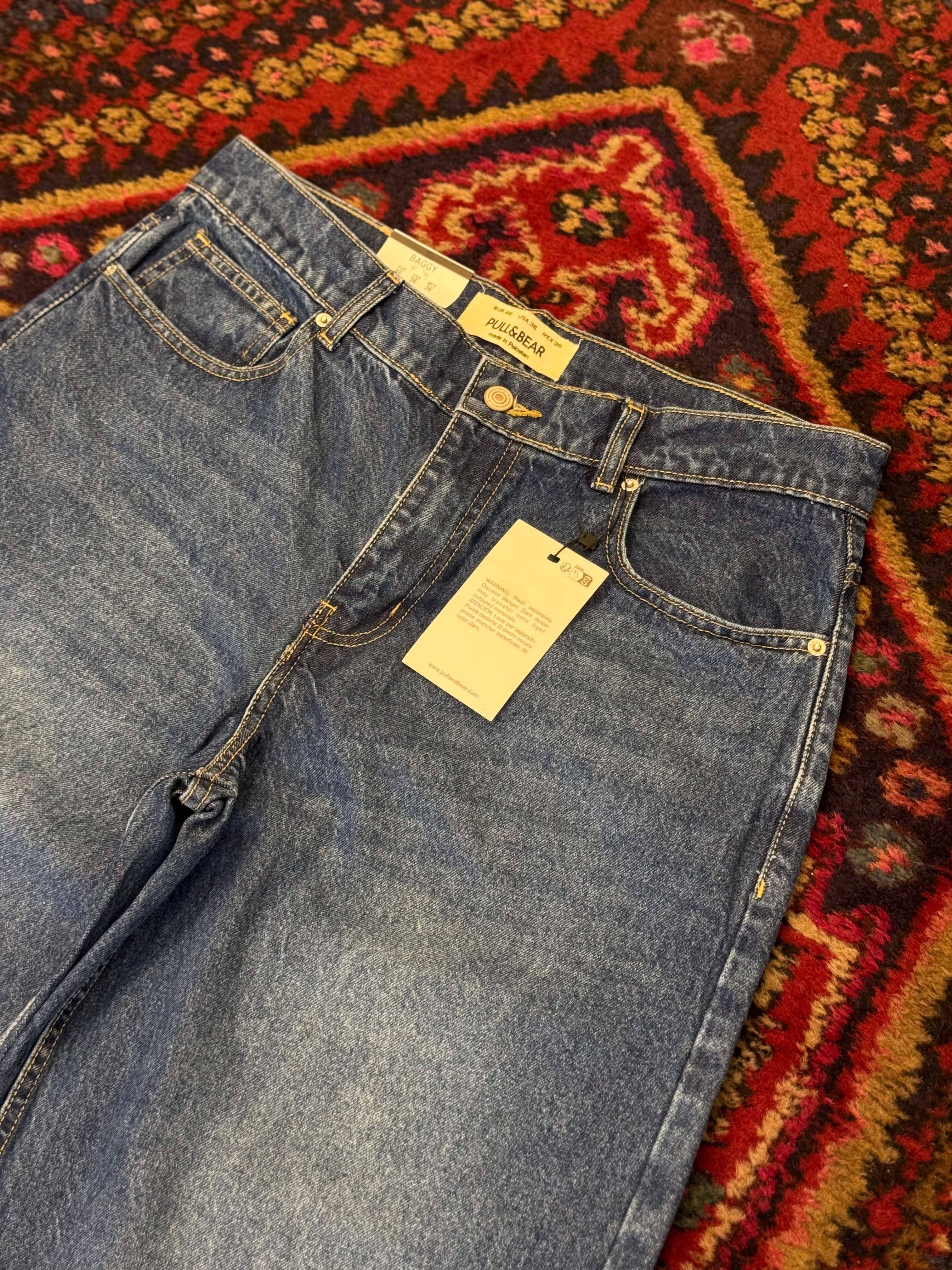شلوار بگ اورجینال — شلوار جین — یوفو استایل — رنگ مشکی — تصویر 12