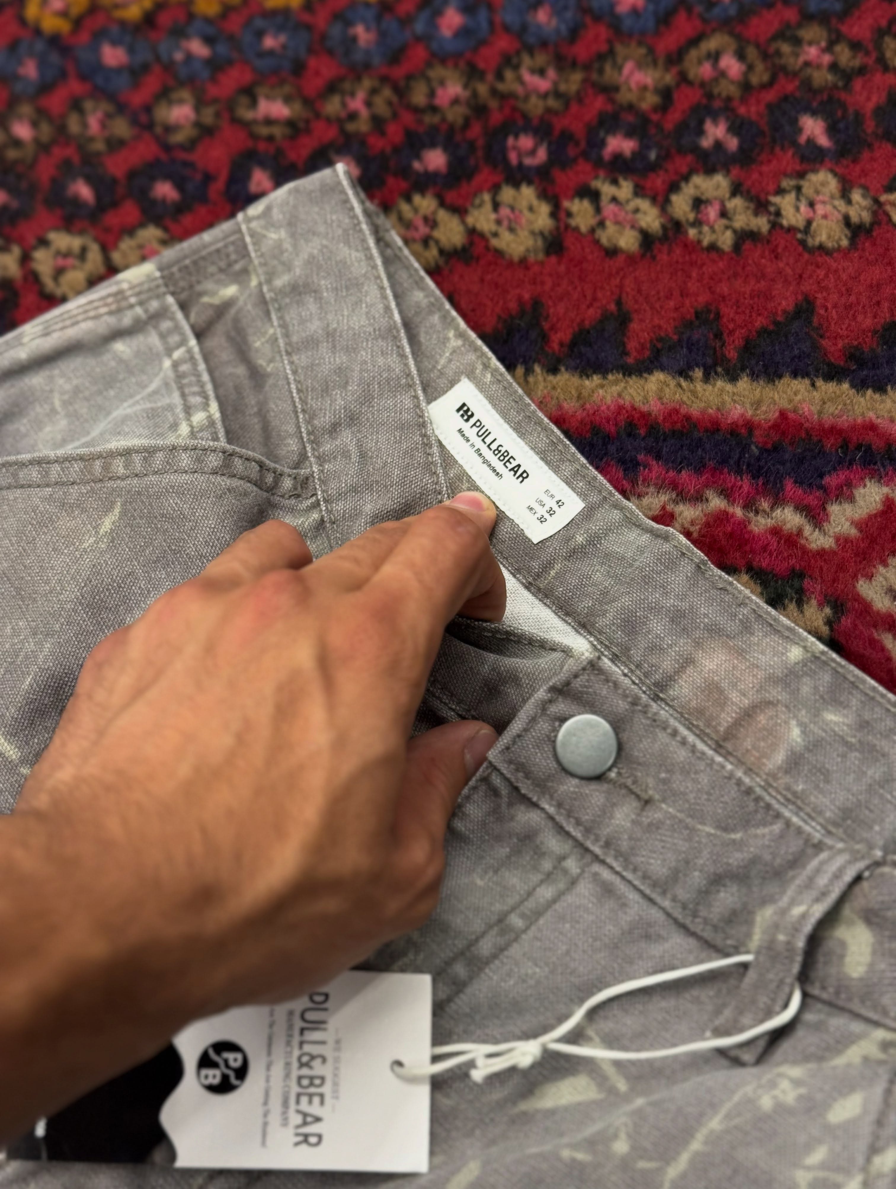 شلوار اورجینال پترن دار — شلوار جین — یوفو استایل — رنگ مشکی — تصویر 3