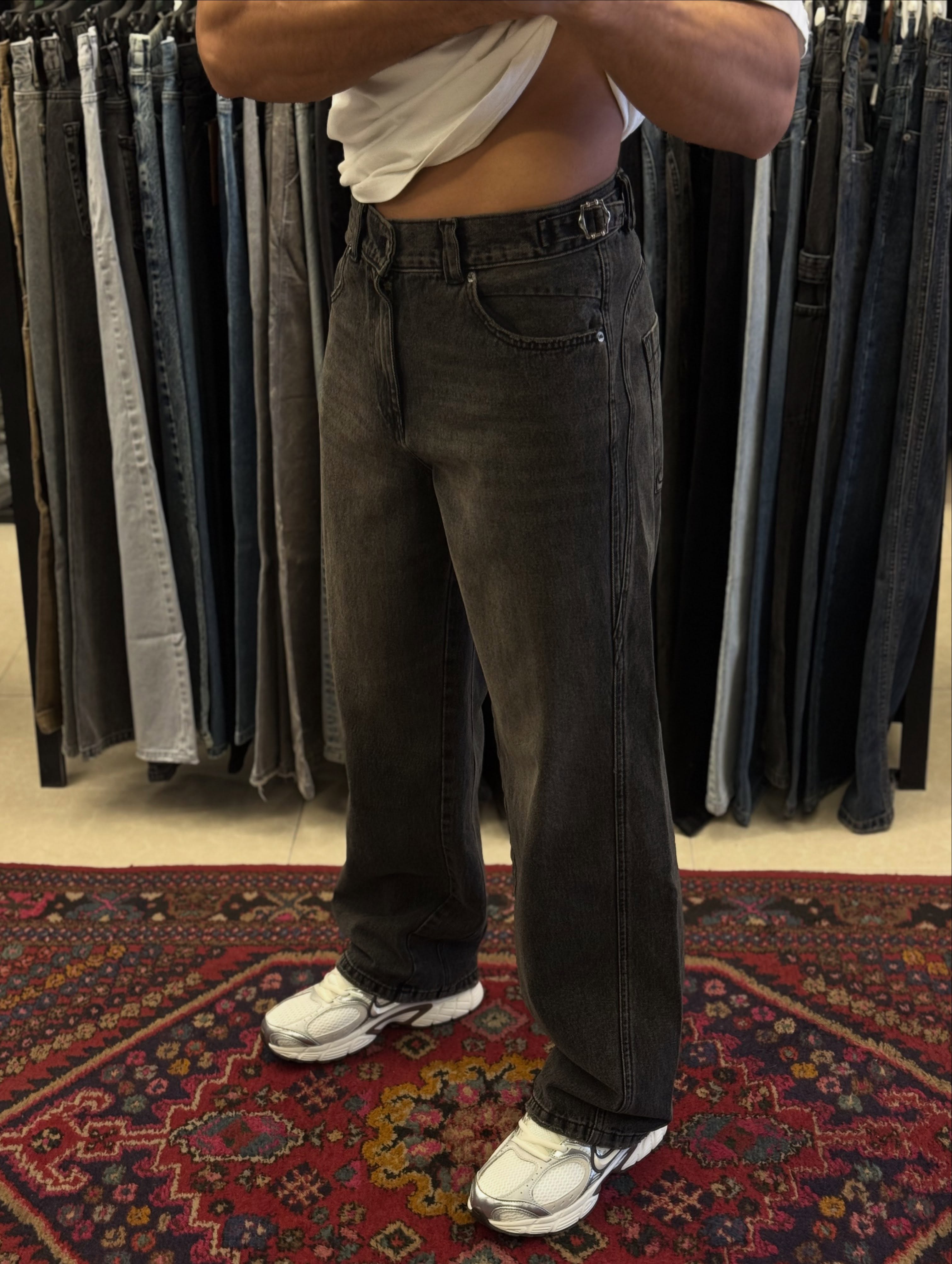 شلوار بگ — بدون دسته‌بندی — یوفو استایل — رنگ medium-wash — تصویر 3